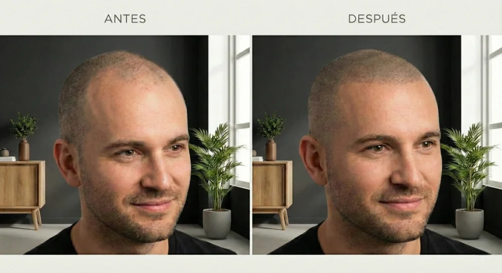 antes y despues de micropigmentacion capilar en valencia